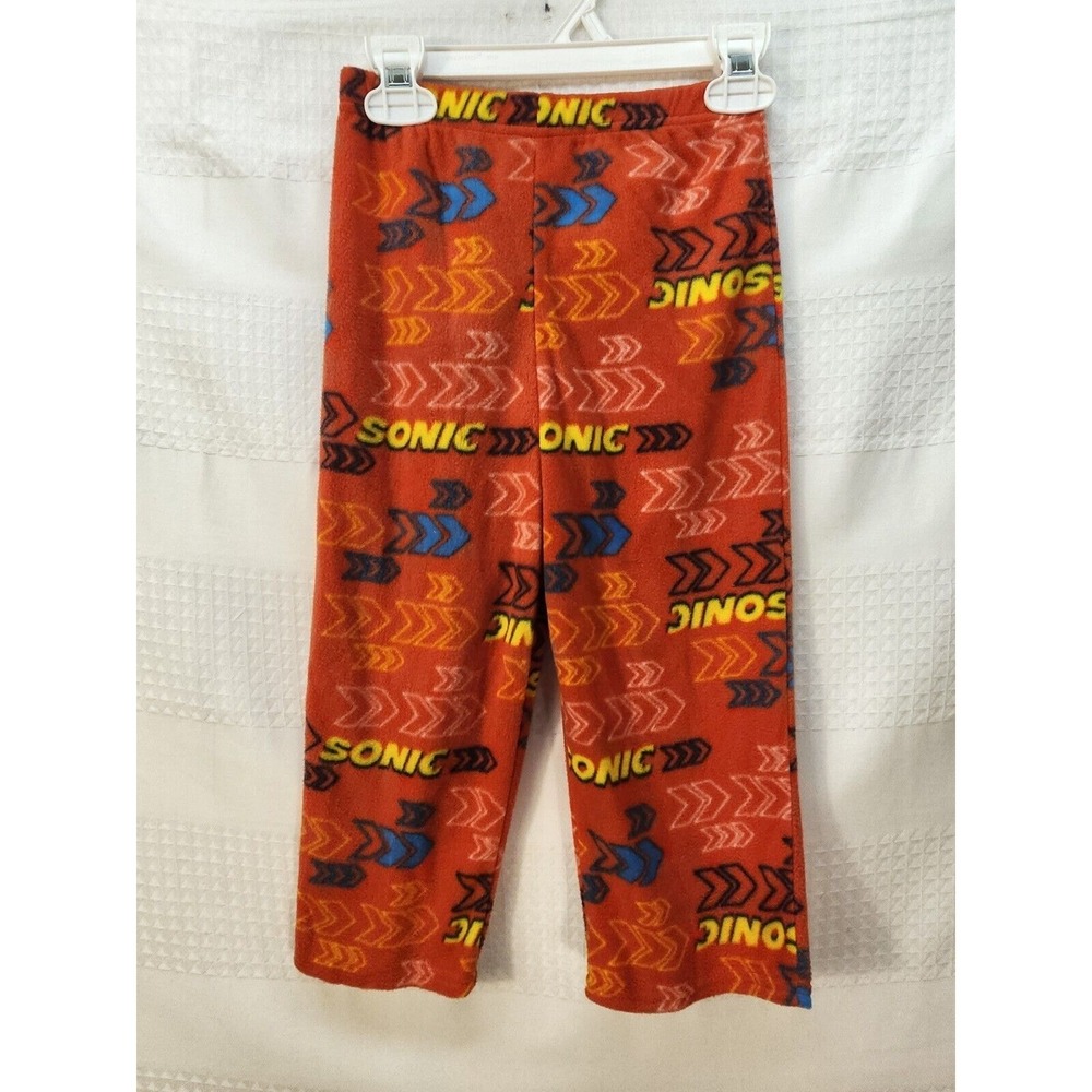 Sonic The Hedgehog Boys Pajama Pants Size 8 Red Fleece Sleepwear 7657